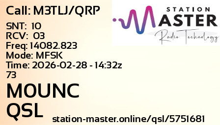 QSL Card for M0UNC QSO with M3TLJ/QRP
