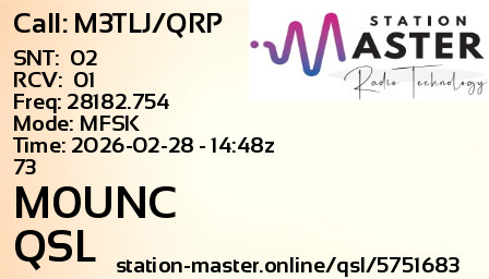 QSL Card for M0UNC QSO with M3TLJ/QRP