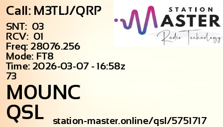 QSL Card for M0UNC QSO with M3TLJ/QRP