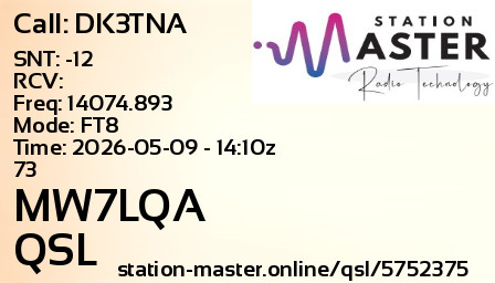 QSL Card for MW7LQA QSO with DK3TNA
