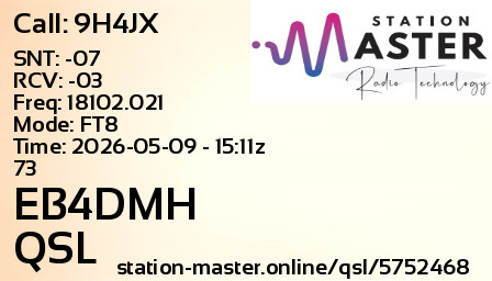 QSL Card for EB4DMH QSO with 9H4JX