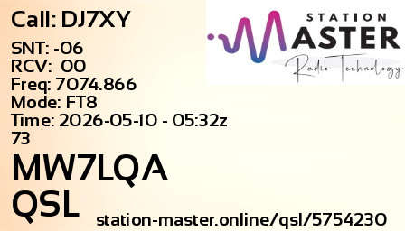 QSL Card for MW7LQA QSO with DJ7XY