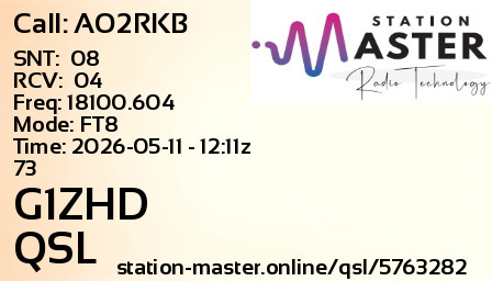 QSL Card for G1ZHD QSO with AO2RKB