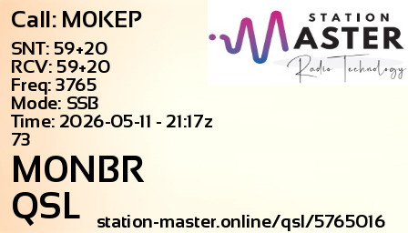 QSL Card for M0NBR QSO with M0KEP