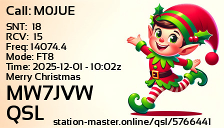 QSL Card for MW7JVW QSO with M0JUE