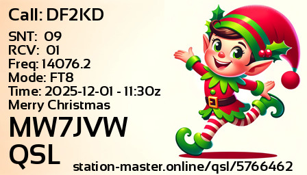 QSL Card for MW7JVW QSO with DF2KD
