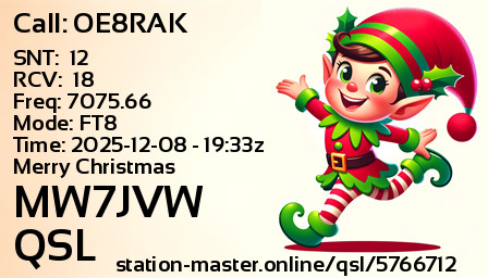 QSL Card for MW7JVW QSO with OE8RAK