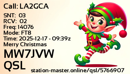 QSL Card for MW7JVW QSO with LA2GCA