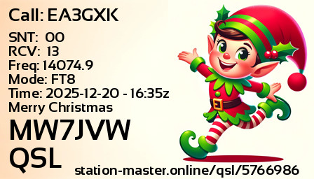 QSL Card for MW7JVW QSO with EA3GXK