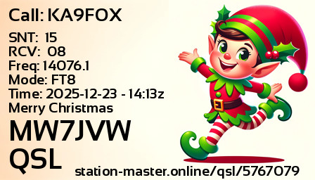 QSL Card for MW7JVW QSO with KA9FOX