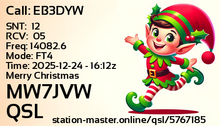 QSL Card for MW7JVW QSO with EB3DYW