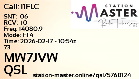 QSL Card for MW7JVW QSO with I1FLC