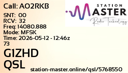 QSL Card for G1ZHD QSO with AO2RKB
