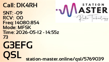 QSL Card for G3EFG QSO with DK4RH