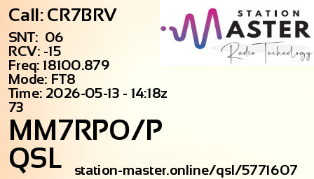 QSL Card for MM7RPO/P QSO with CR7BRV