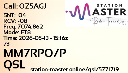 QSL Card for MM7RPO/P QSO with OZ5AGJ