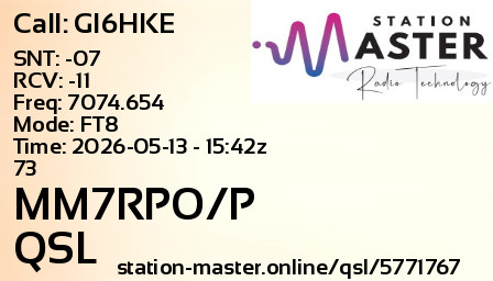 QSL Card for MM7RPO/P QSO with GI6HKE