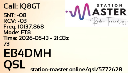 QSL Card for EB4DMH QSO with IQ8GT