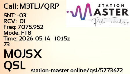 QSL Card for M0JSX QSO with M3TLJ/QRP