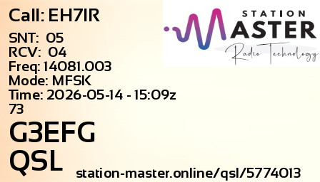 QSL Card for G3EFG QSO with EH7IR