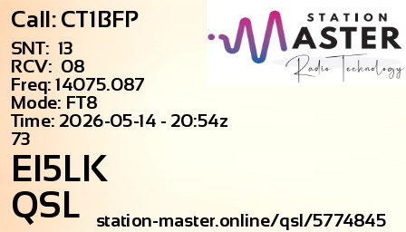 QSL Card for EI5LK QSO with CT1BFP