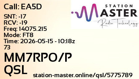 QSL Card for MM7RPO/P QSO with EA5D