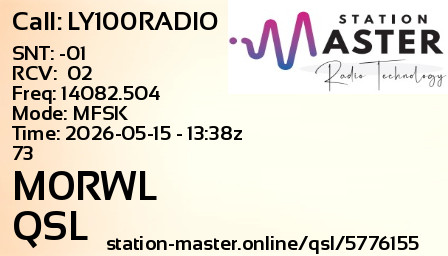 QSL Card for M0RWL QSO with LY100RADIO