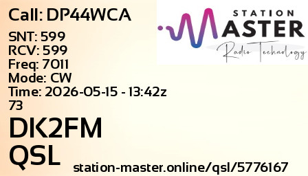 QSL Card for DK2FM QSO with DP44WCA