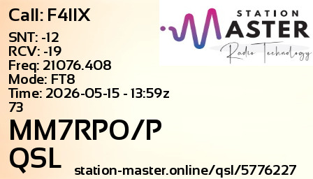 QSL Card for MM7RPO/P QSO with F4IIX