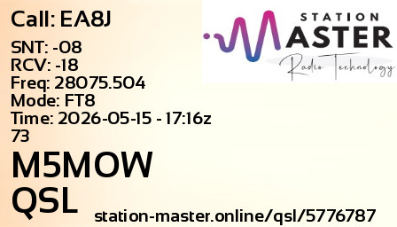 QSL Card for M5MOW QSO with EA8J