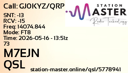 QSL Card for M7EJN QSO with GJ0KYZ/QRP