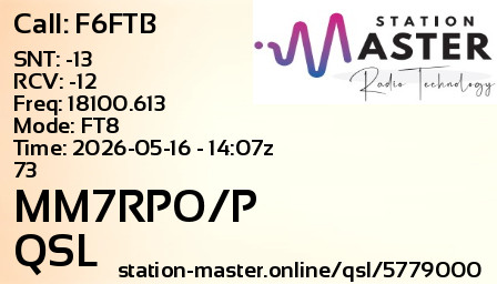 QSL Card for MM7RPO/P QSO with F6FTB