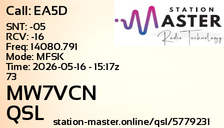 QSL Card for MW7VCN QSO with EA5D