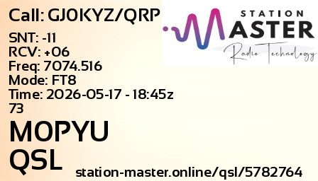 QSL Card for M0PYU QSO with GJ0KYZ/QRP