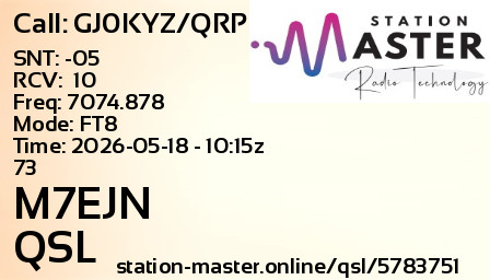 QSL Card for M7EJN QSO with GJ0KYZ/QRP