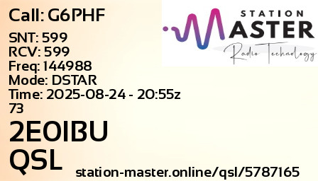 QSL Card for 2E0IBU QSO with G6PHF