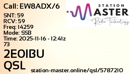 QSL Card for 2E0IBU QSO with EW8ADX/6