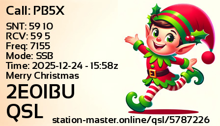 QSL Card for 2E0IBU QSO with PB5X
