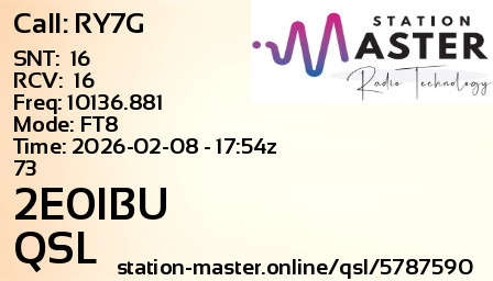 QSL Card for 2E0IBU QSO with RY7G
