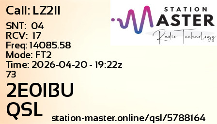 QSL Card for 2E0IBU QSO with LZ2II