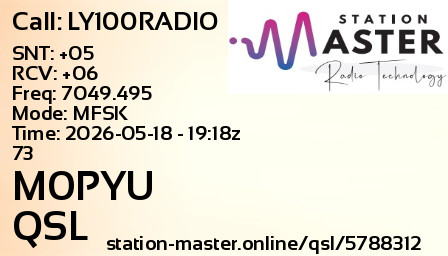 QSL Card for M0PYU QSO with LY100RADIO