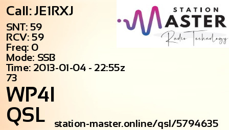 QSL Card for WP4I QSO with JE1RXJ