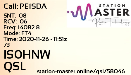 QSL Card for IS0HNW QSO with PE1SDA