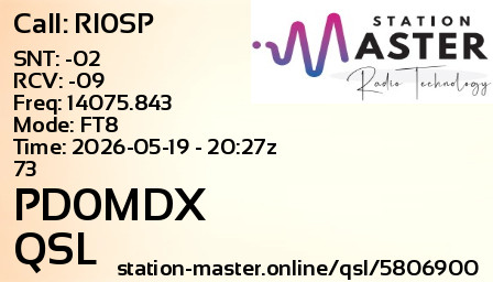 QSL Card for PD0MDX QSO with RI0SP