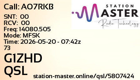 QSL Card for G1ZHD QSO with AO7RKB