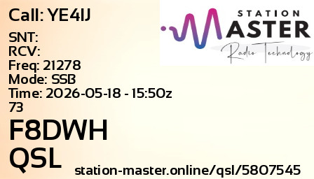 QSL Card for F8DWH QSO with YE4IJ