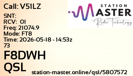 QSL Card for F8DWH QSO with V51LZ