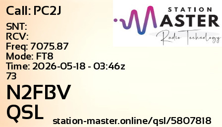 QSL Card for N2FBV QSO with PC2J