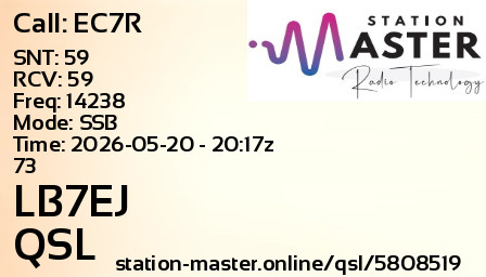QSL Card for LB7EJ QSO with EC7R