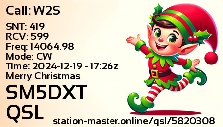 QSL Card for SM5DXT QSO with W2S